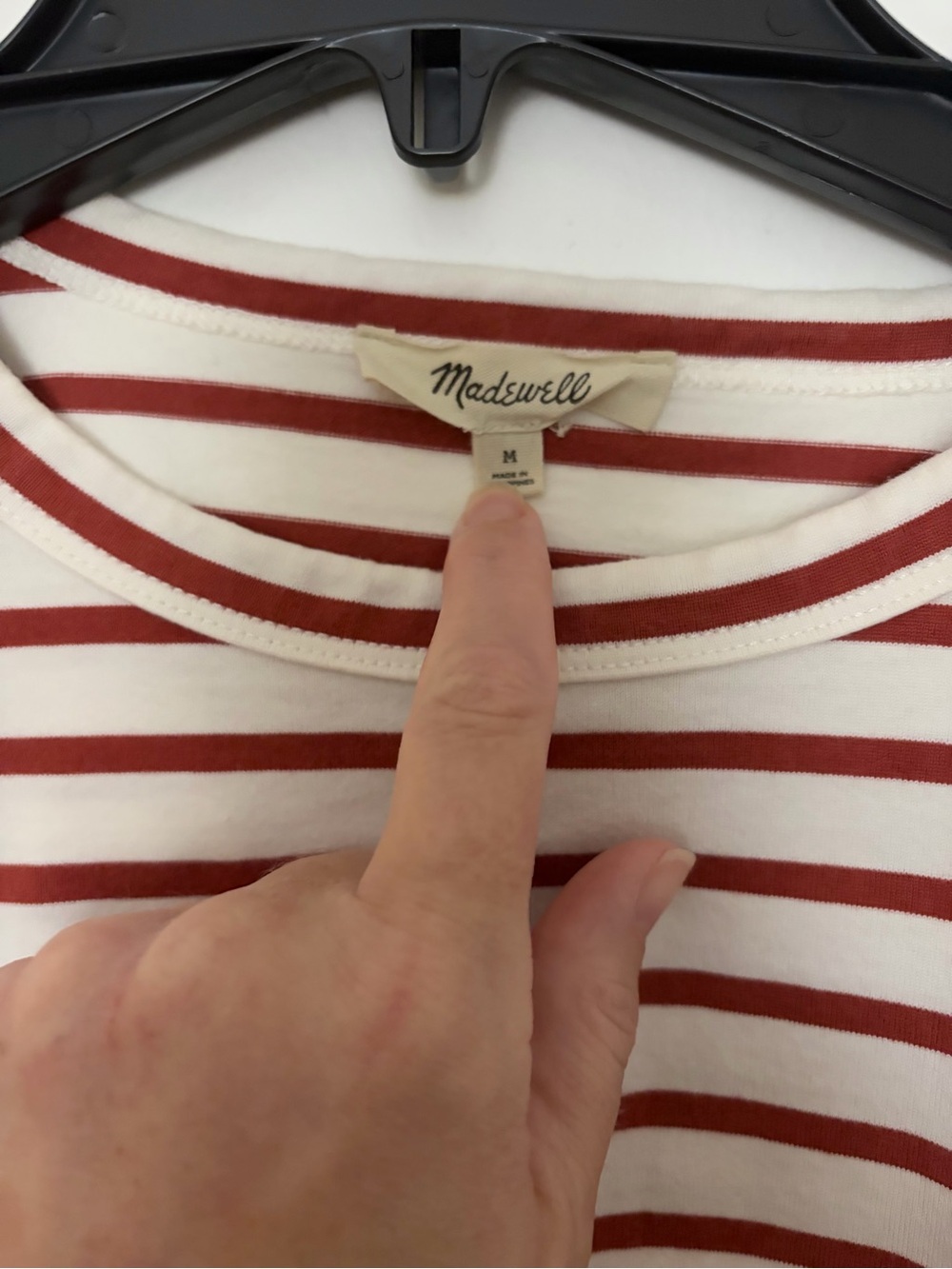 Madewell everyday boxy striped red and white cropped t-shirt - Picture 5 of 6